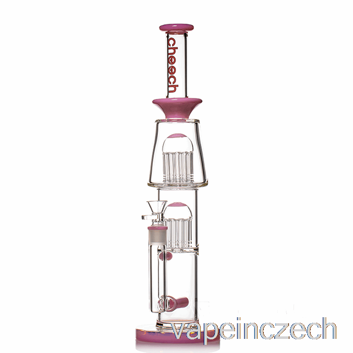 Cheech Glass Dual Tree Inline Bong Růžový Vape Bez Nikotinu